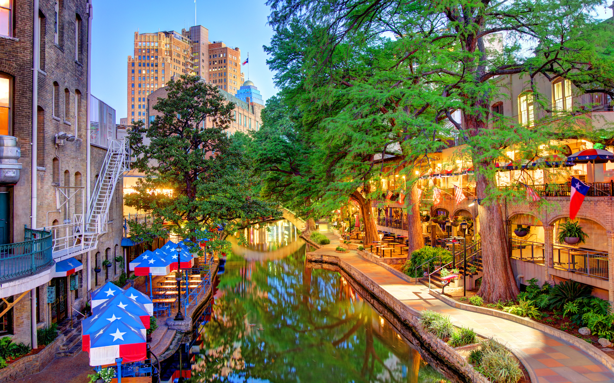 Riverwalk in San Antonio , Texas