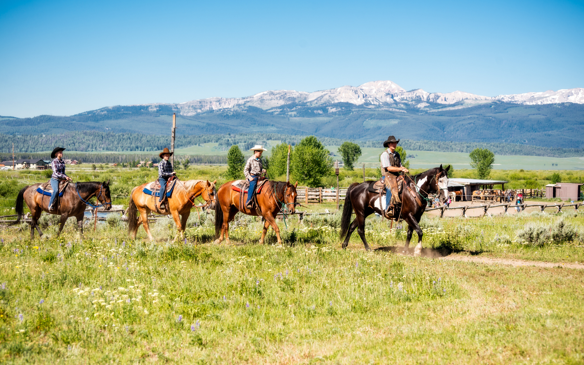 Horseback riding on a dude ranch
