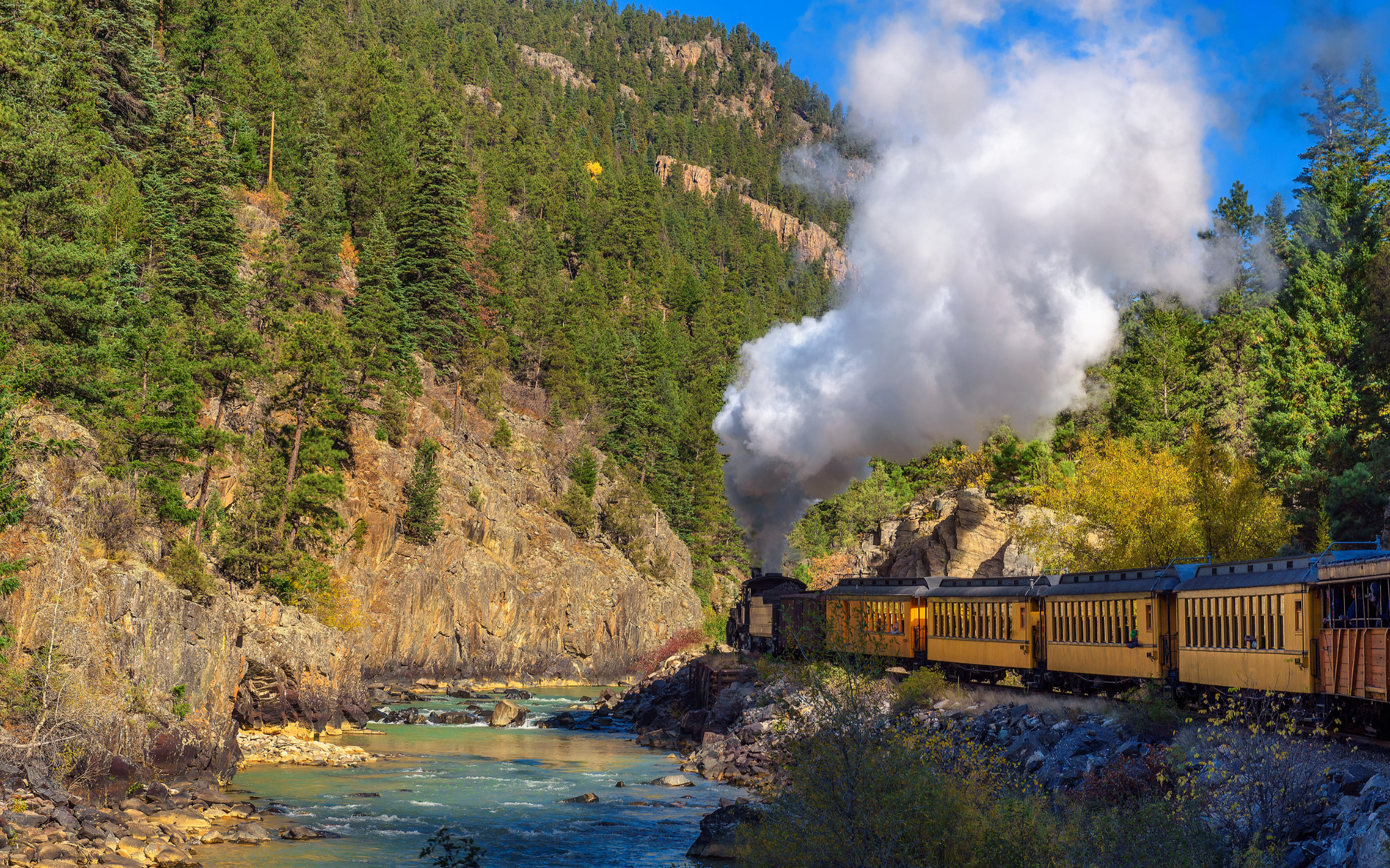 Train ride through the mountains