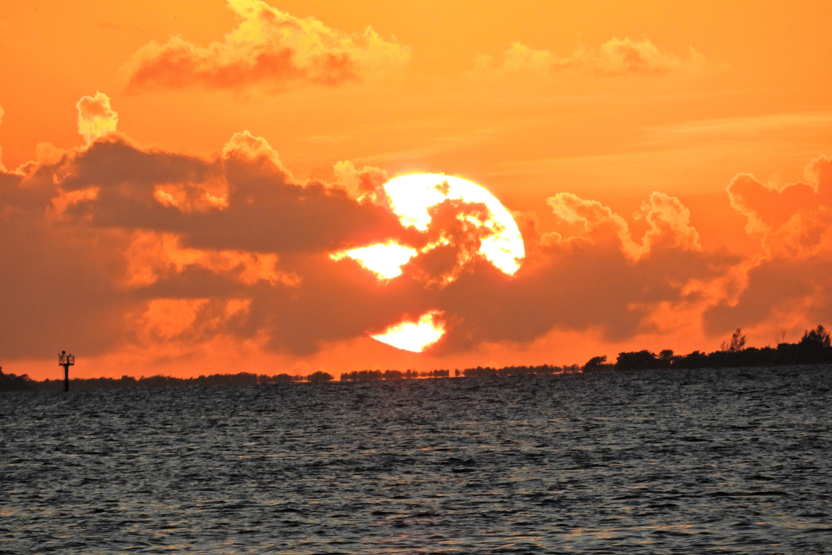 Sunset over the ocean in Key West