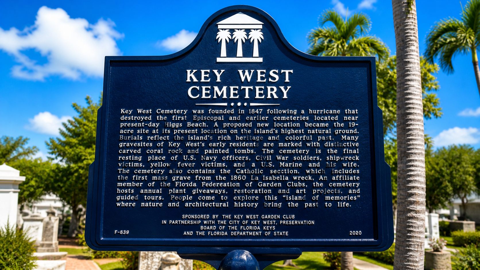 Key West Cemetery sign