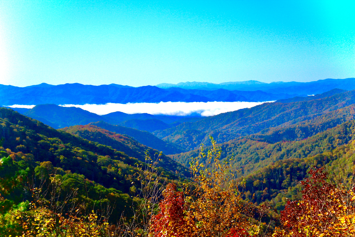 Gatlinburg, Tennessee overlooking the mountains