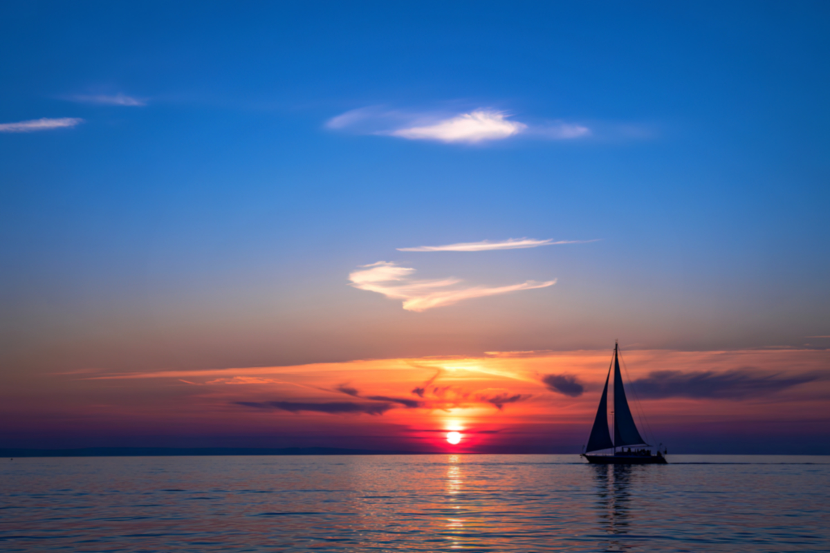 Sail boat ride a sunset in the florida keys