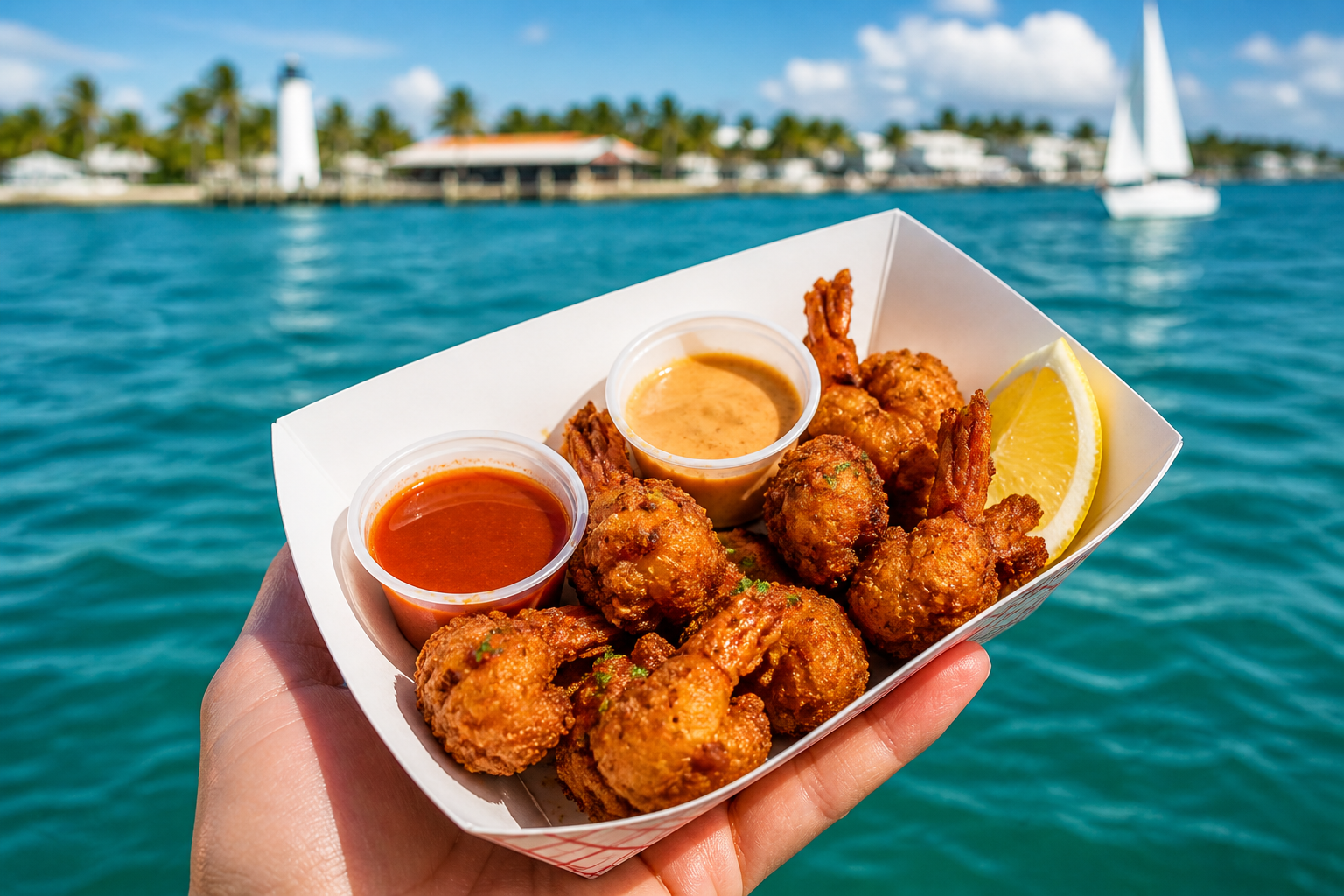 Friend shrimp basket in Key West