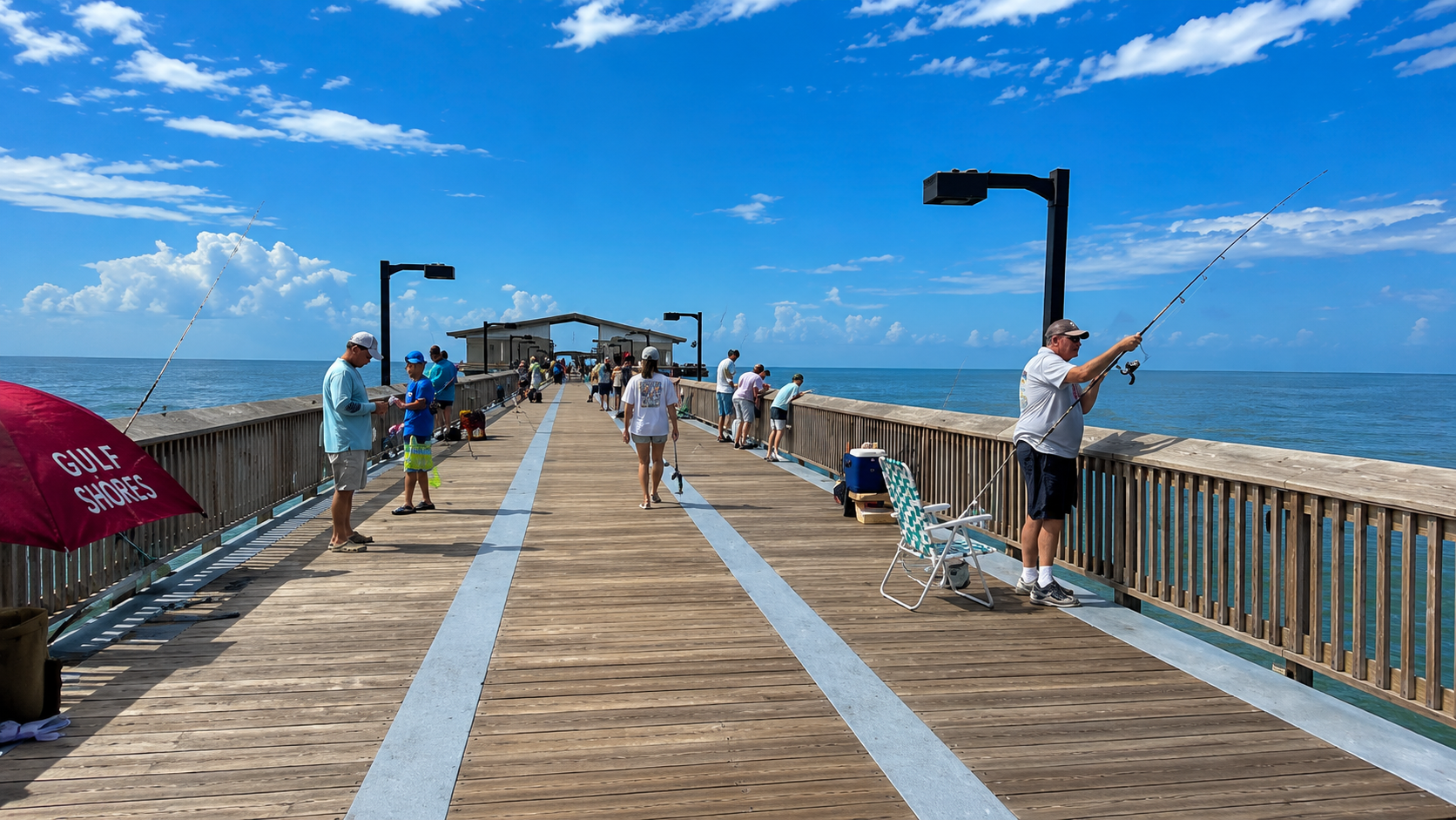 People fishing on the gulf state park pier