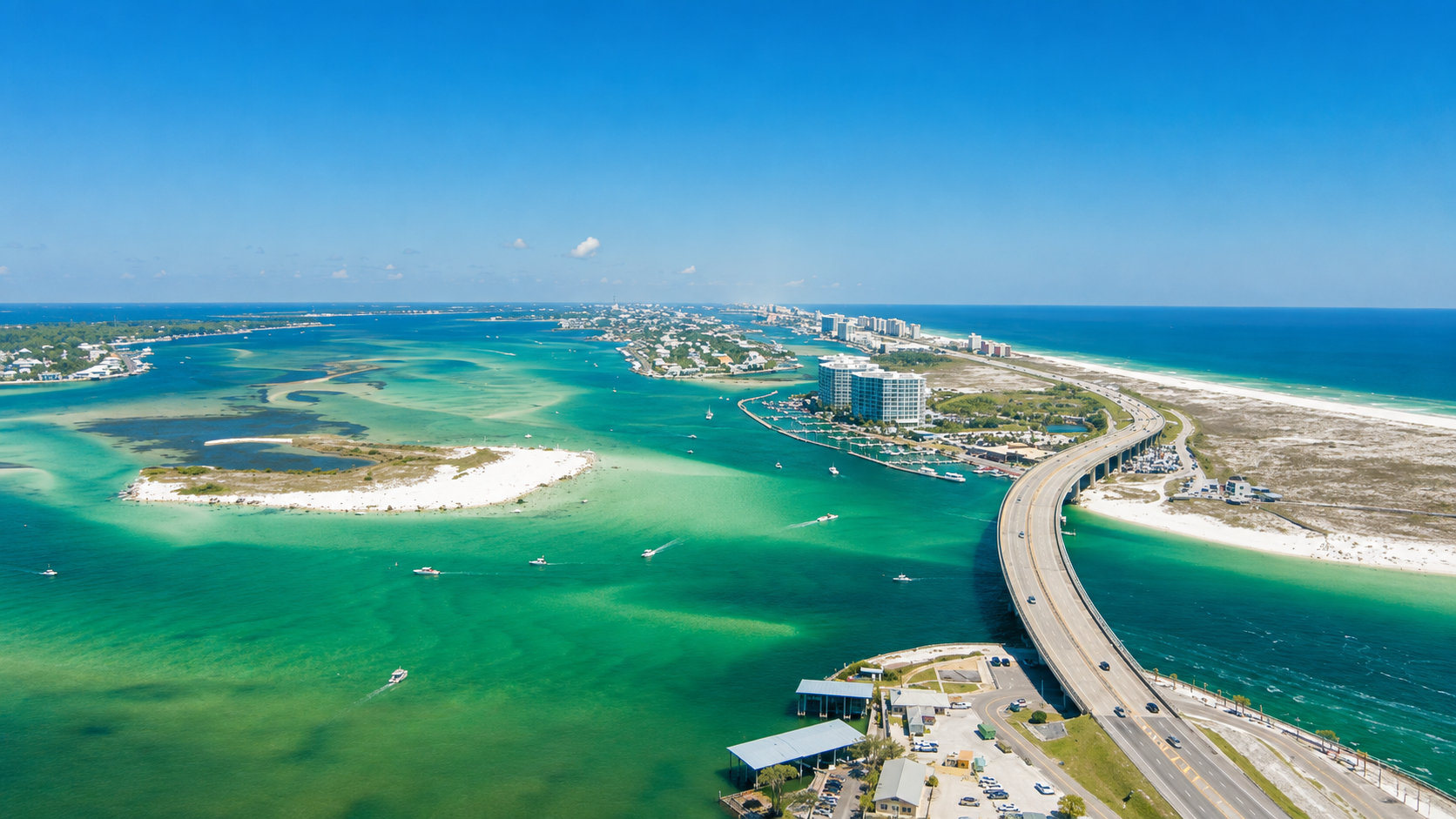 Aerial view of gulf shores