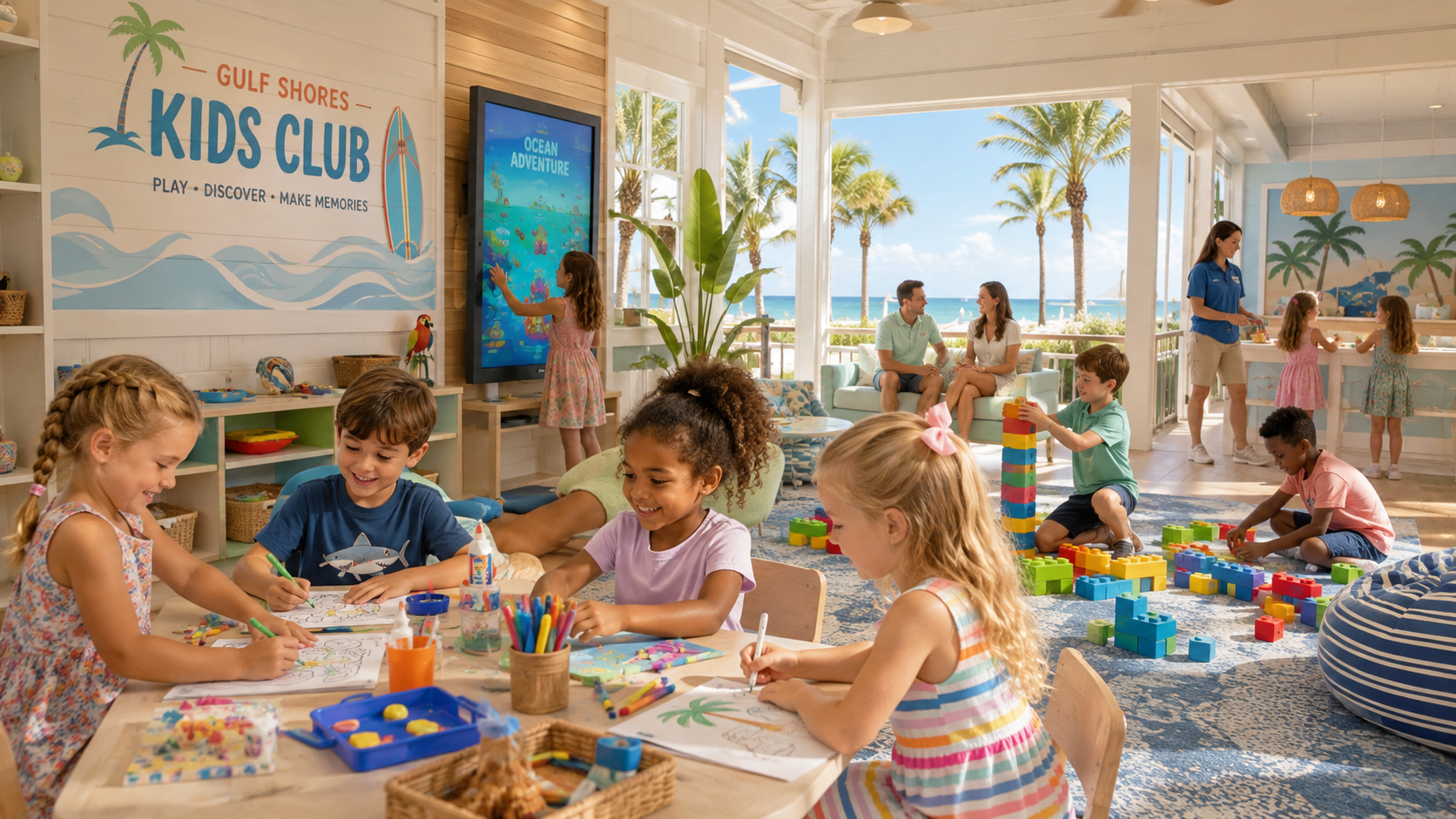 Kids playing at the resort kids club