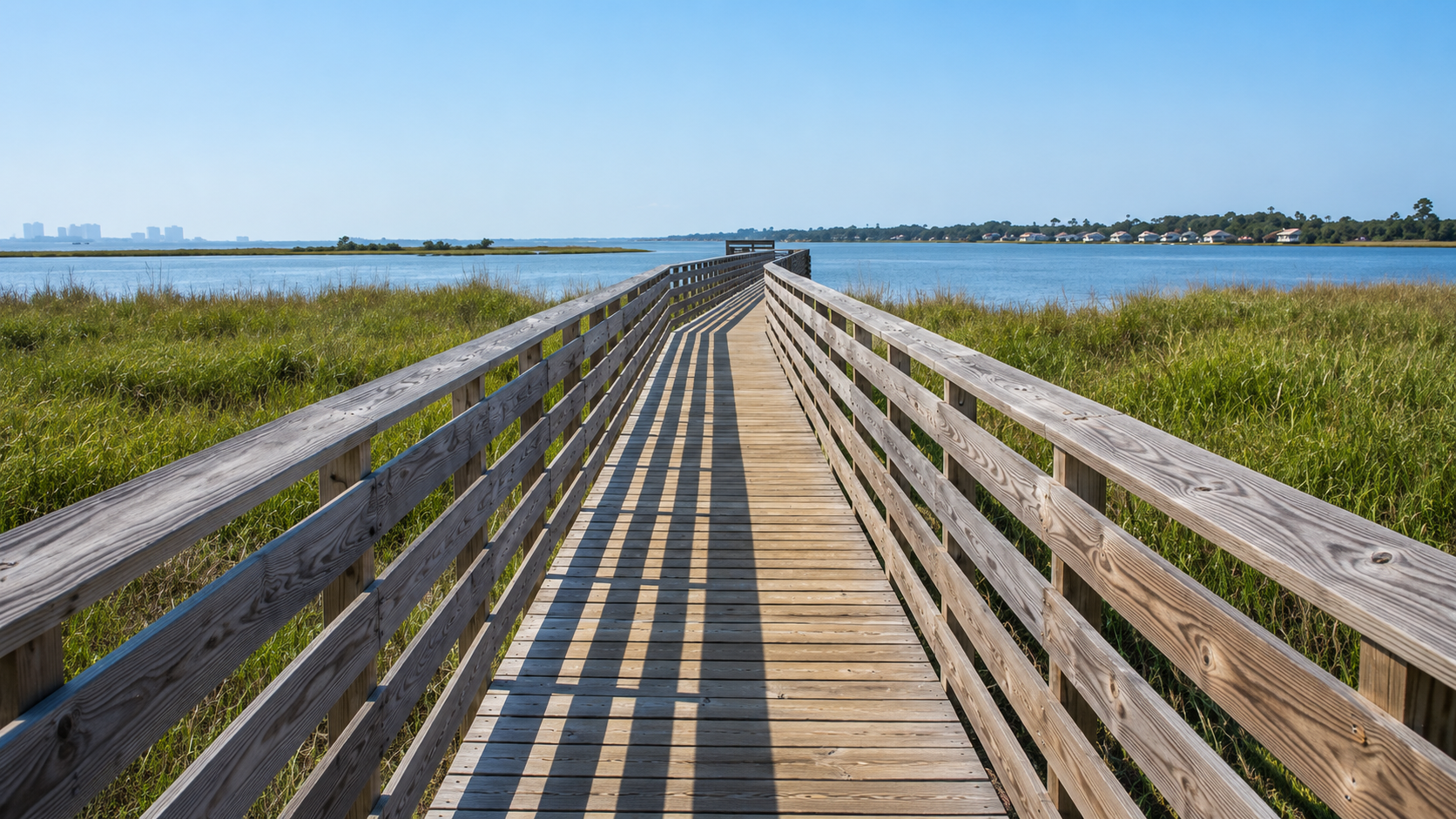 Boardwalk trails in Gulf state park