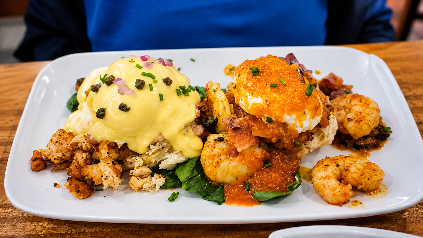 Seafood breakfast platter