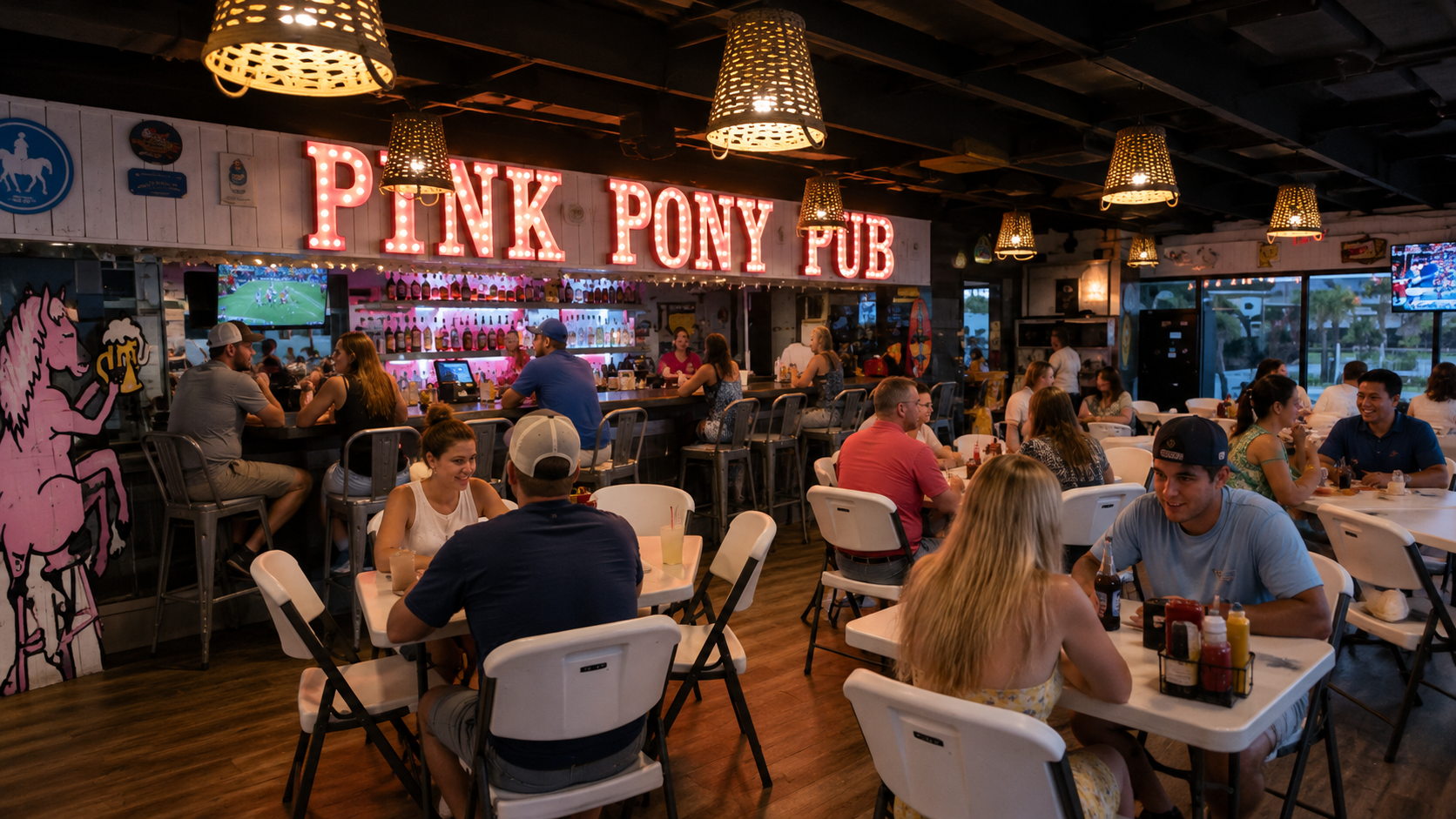Pink Pony Pub in Gulf Shores on the beach