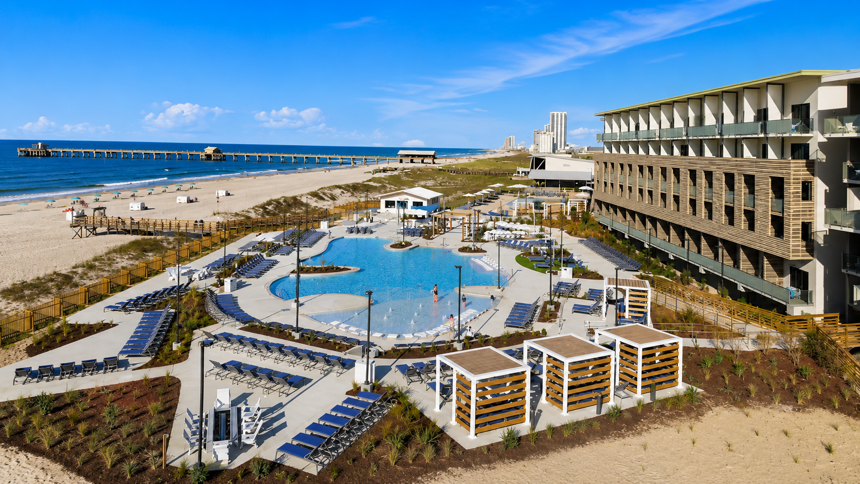 Pool and outdoor area at The Lodge at Gulf State Park