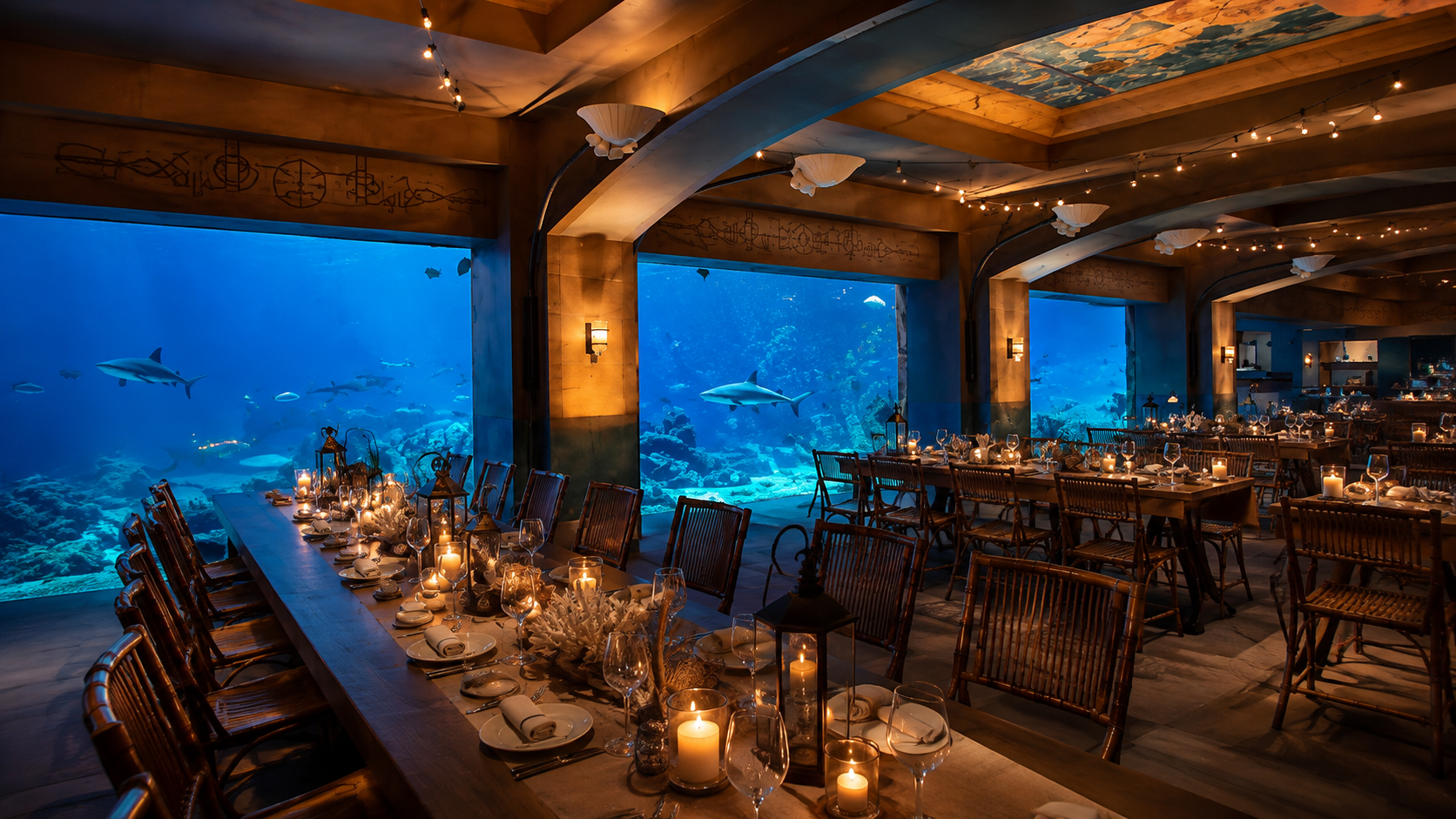 Restaurant with aquarium