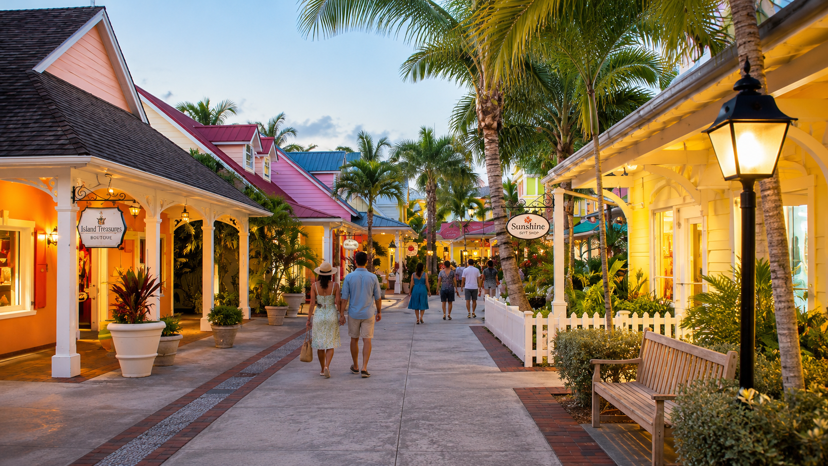 People walking at Marina Village