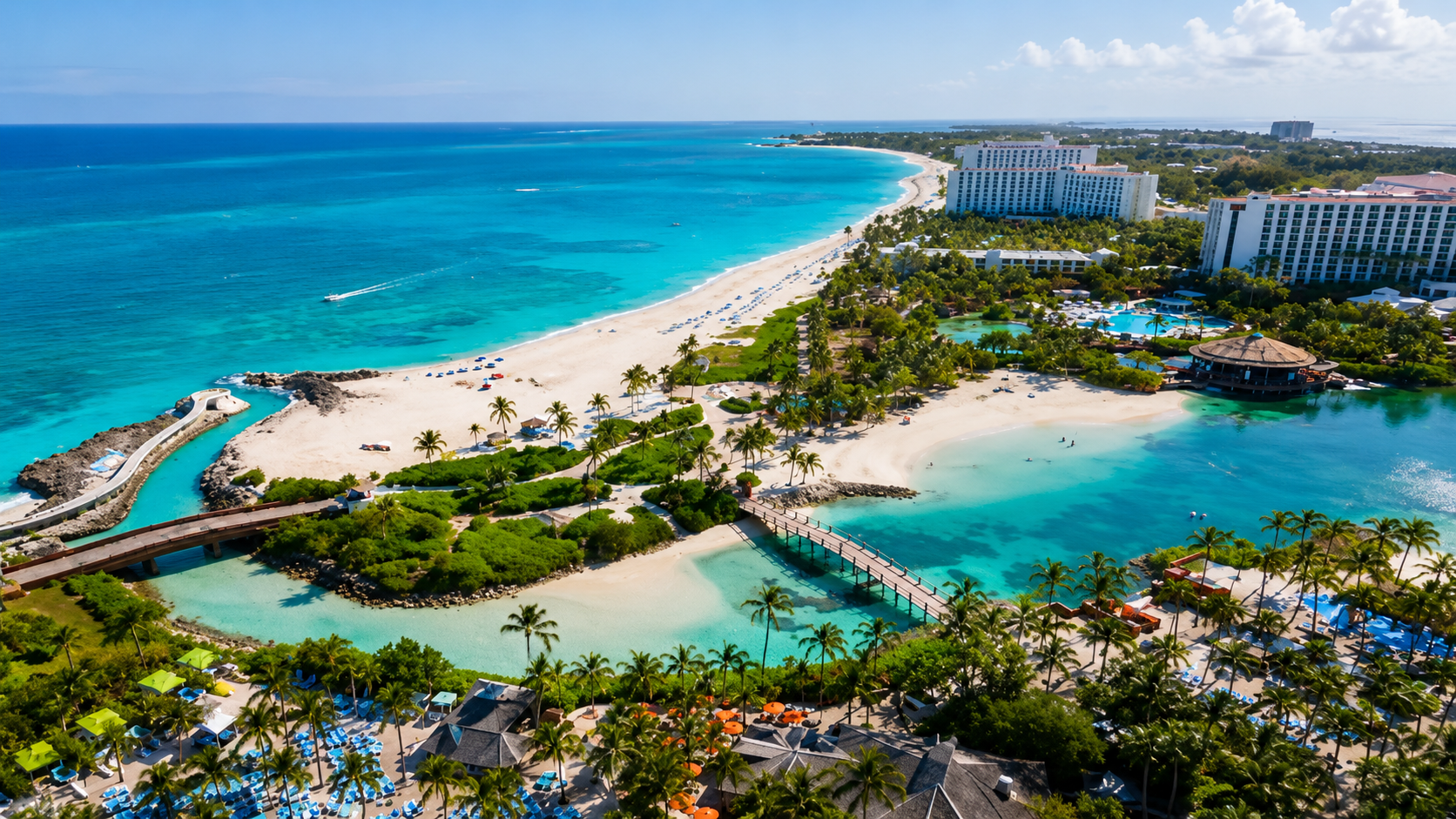 Overhead view of one of the lagoons at Atlantis