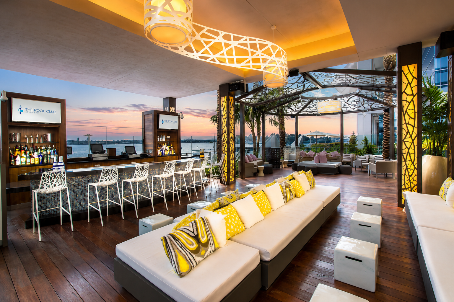 Upstairs hotel patio and bar