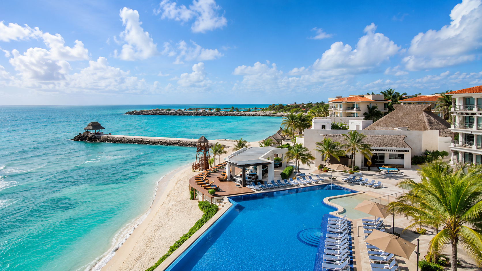 Oceanfront resort with beachside pool
