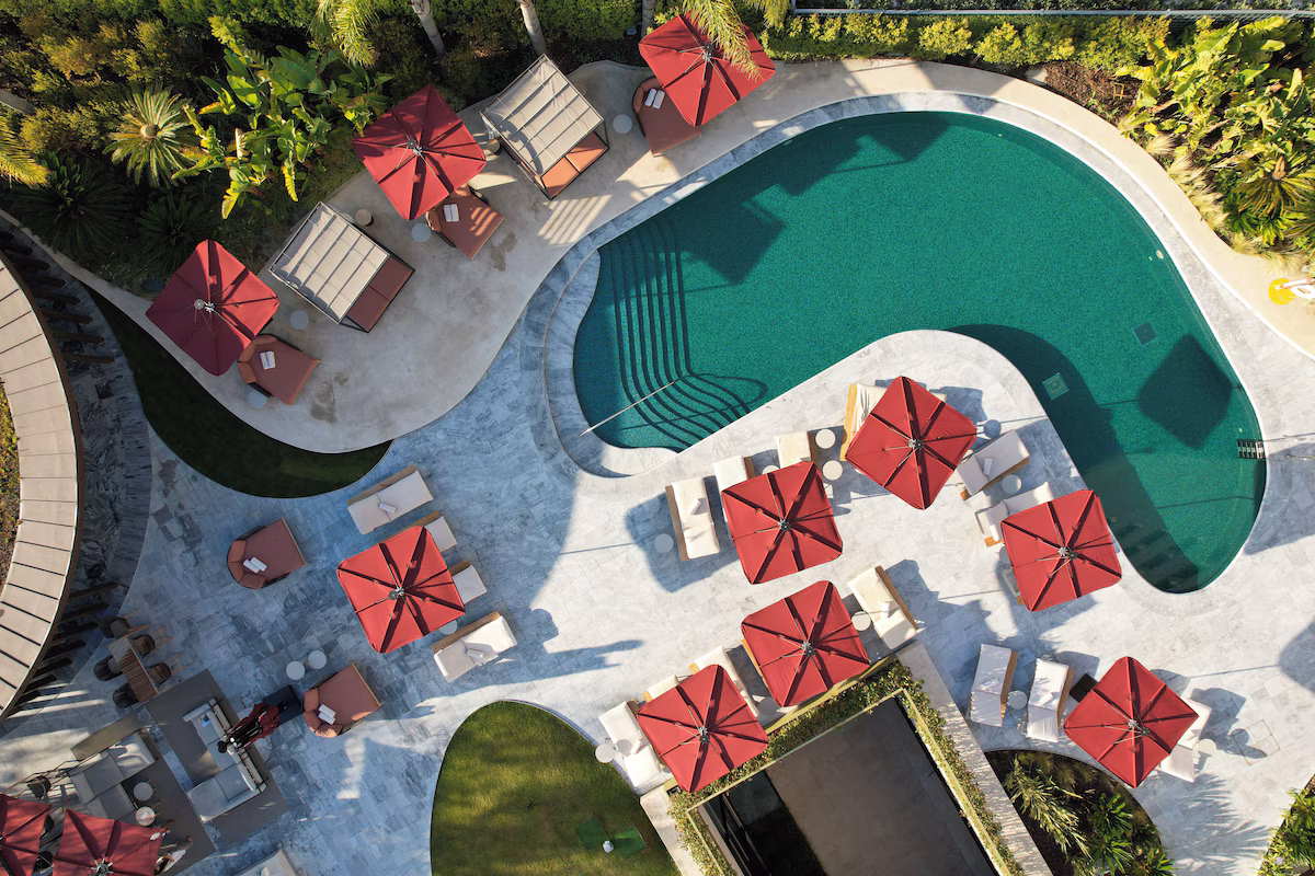 Hotel pool from above