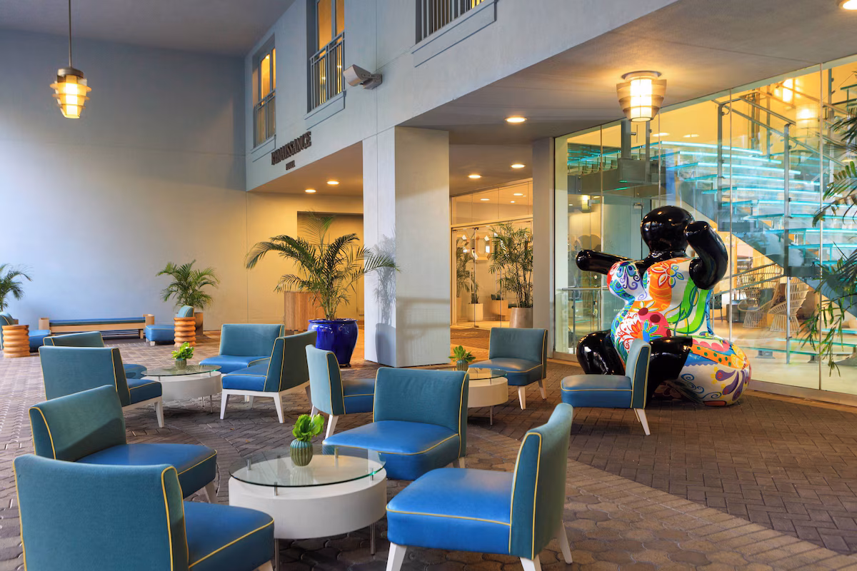 Colorful hotel lobby