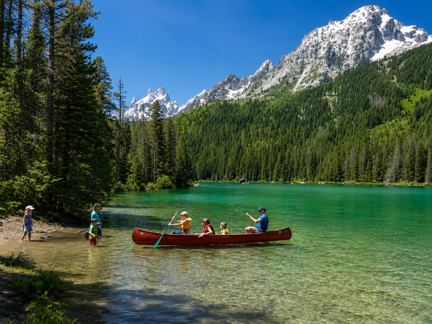 String Lake canoeing