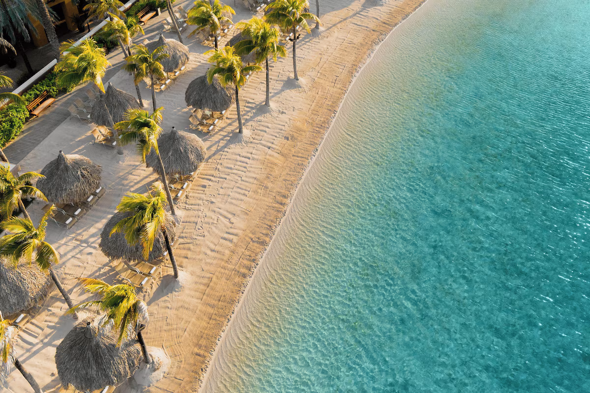 Crystal clear lagoon beach