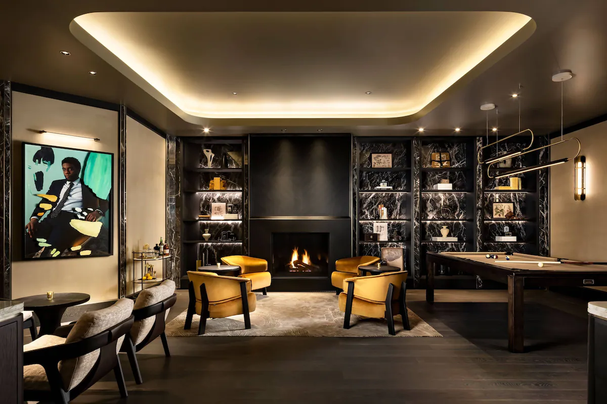 Play billiards and cozy up to the fire