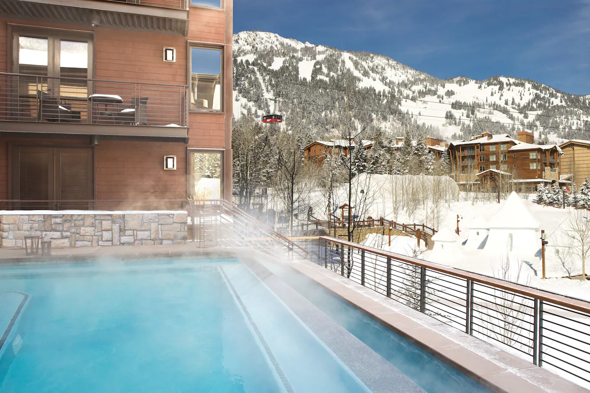 Hotel pool mountain view