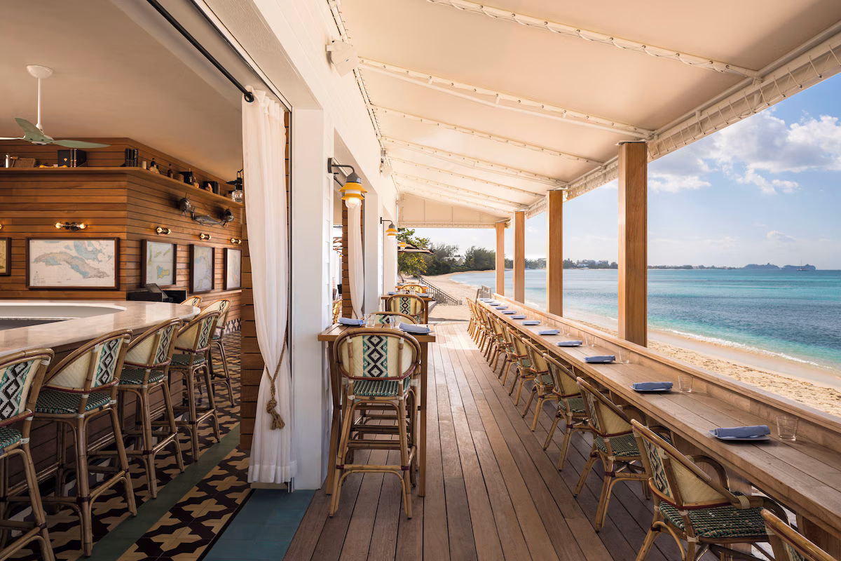 Beach front dinning at the resort