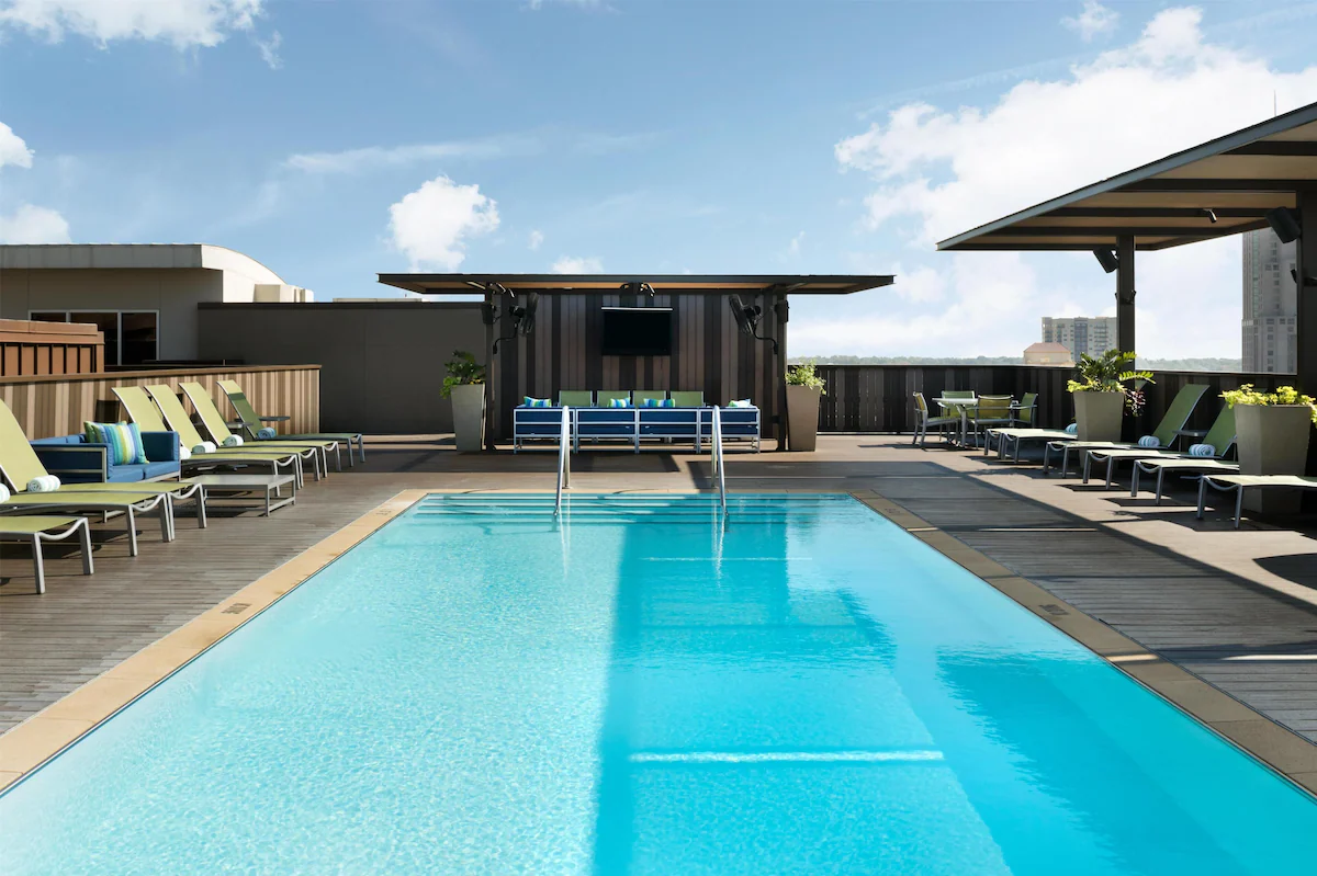 Hotel rooftop pool