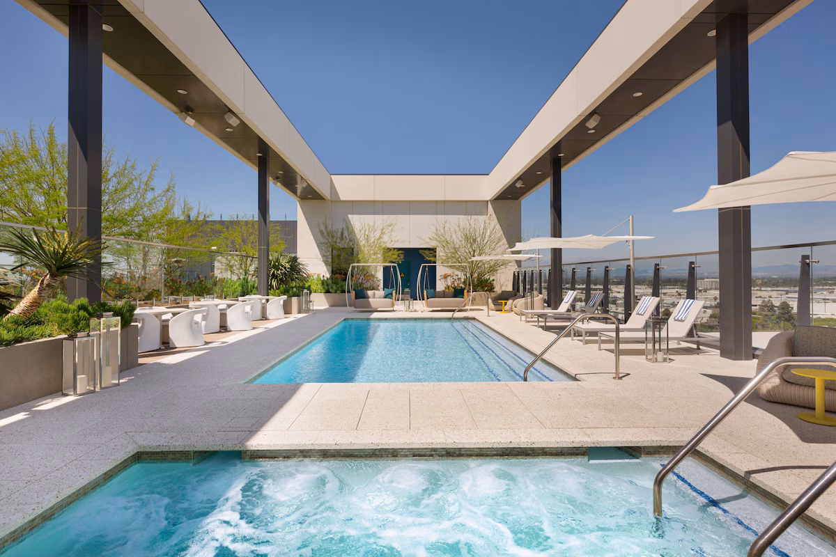 Hotel rooftop pool