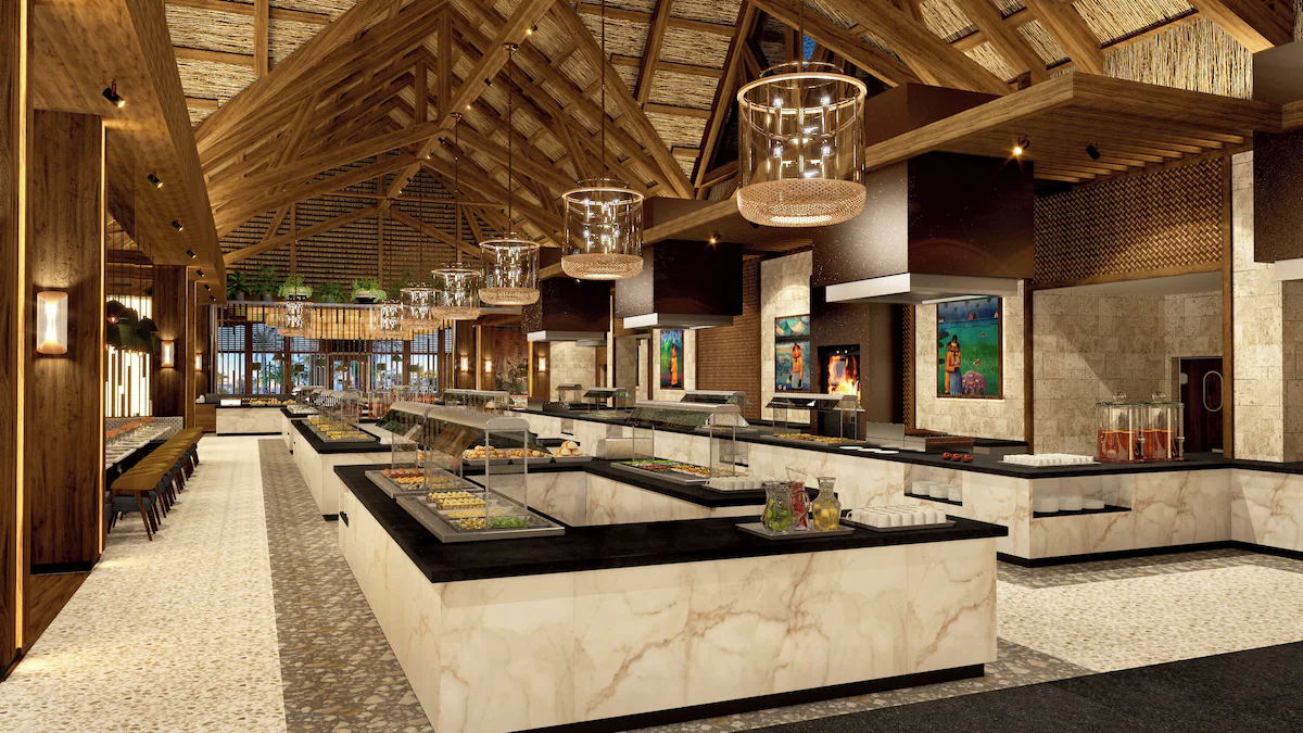 One of the many resort dinning areas