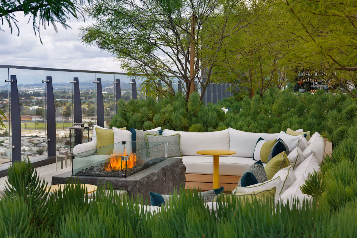 Hotel rooftop lounge