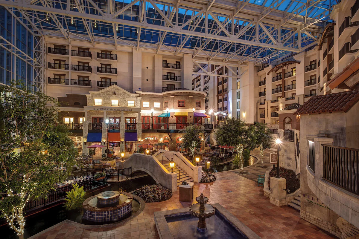 Take a night time walk through the resort different districts