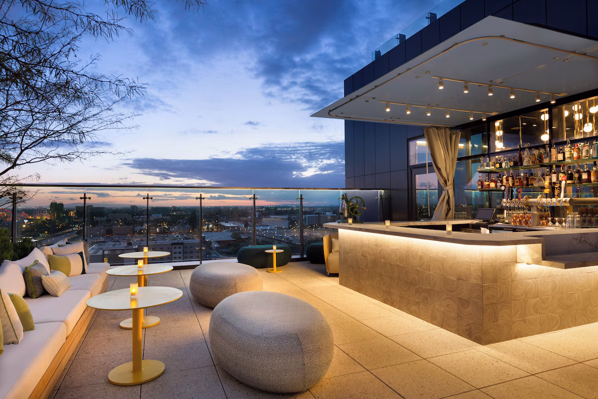 Hotel rooftop bar