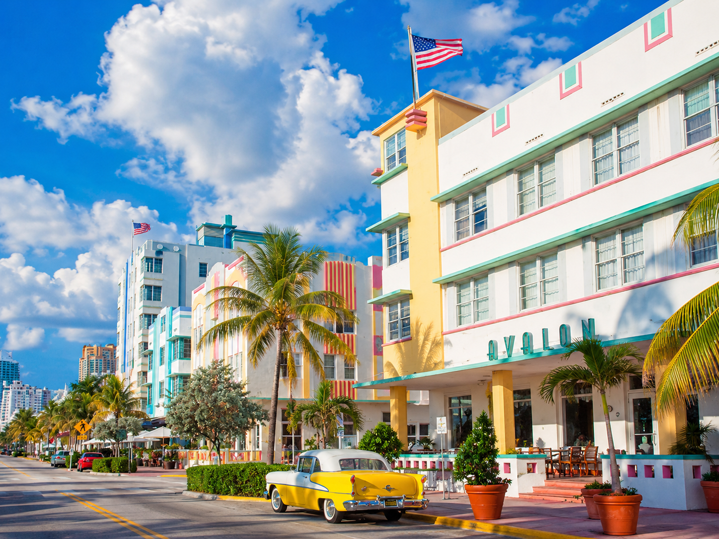 Walk famous Ocean Drive
