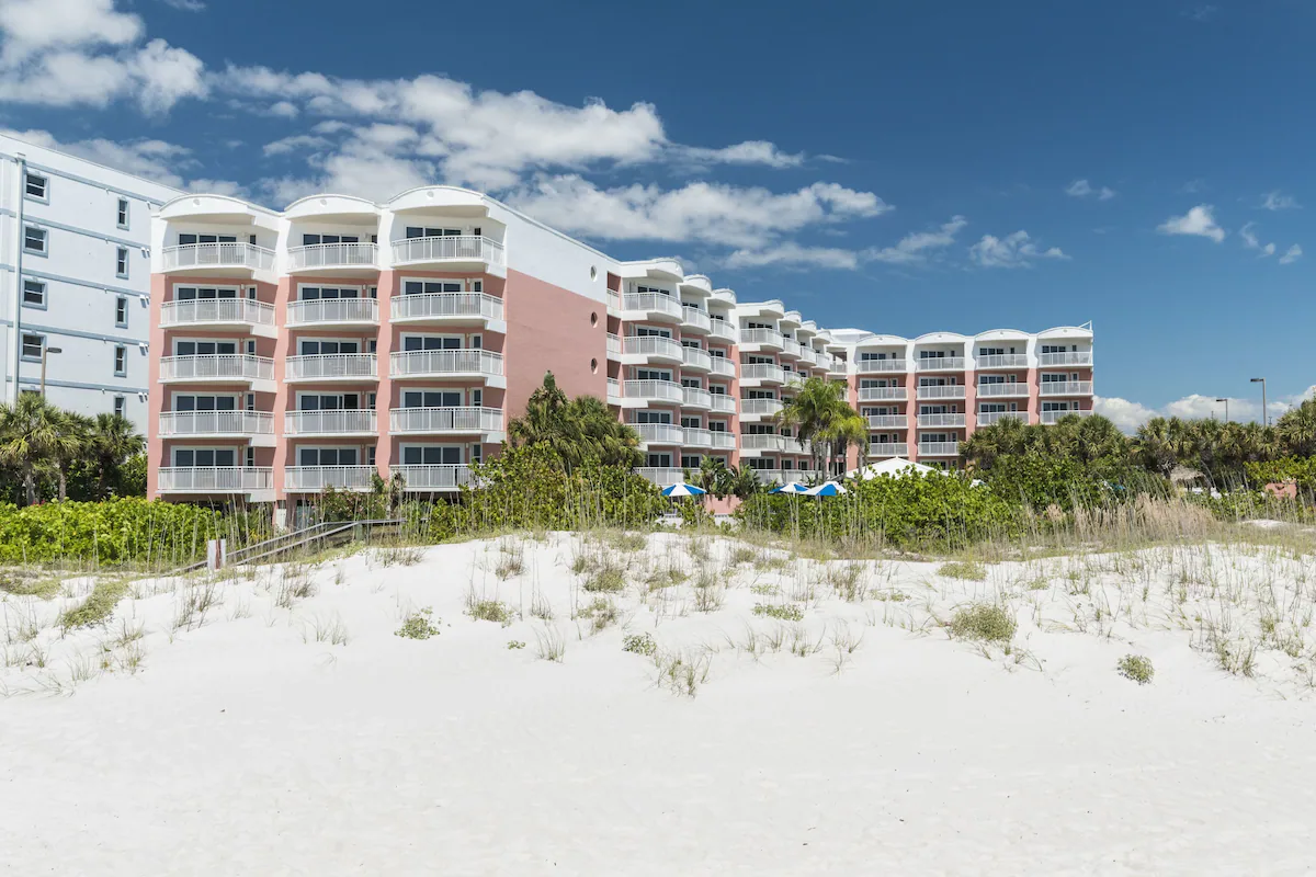 Resort just steps from the white sand