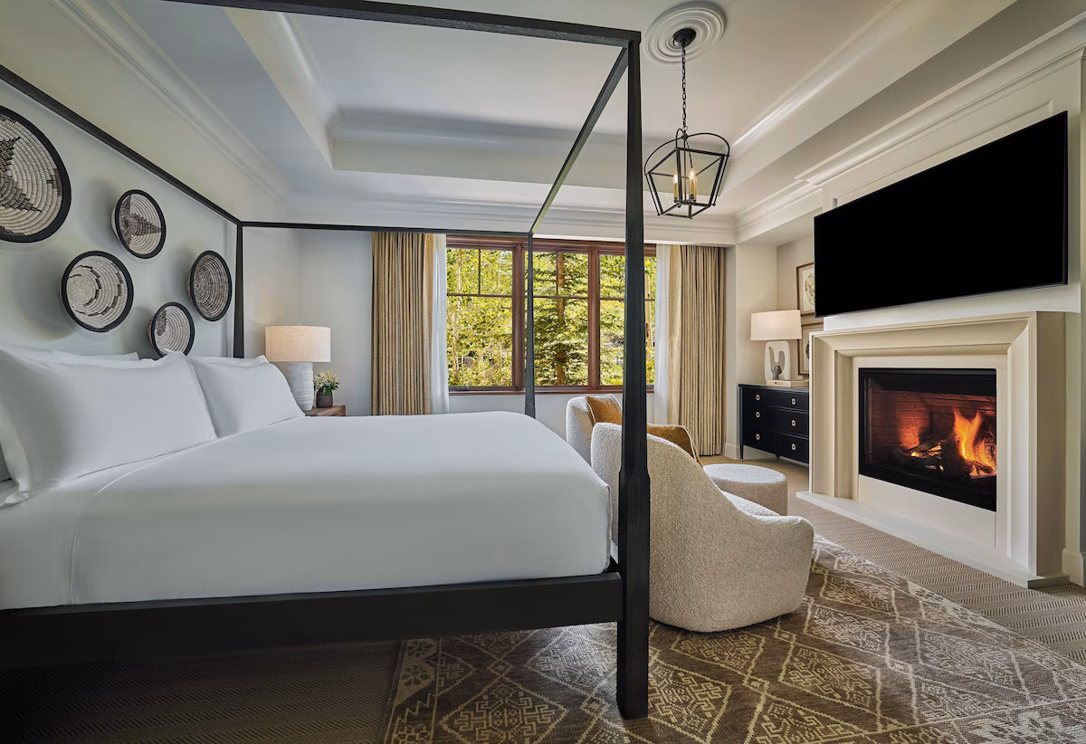 Master bedroom with fireplace