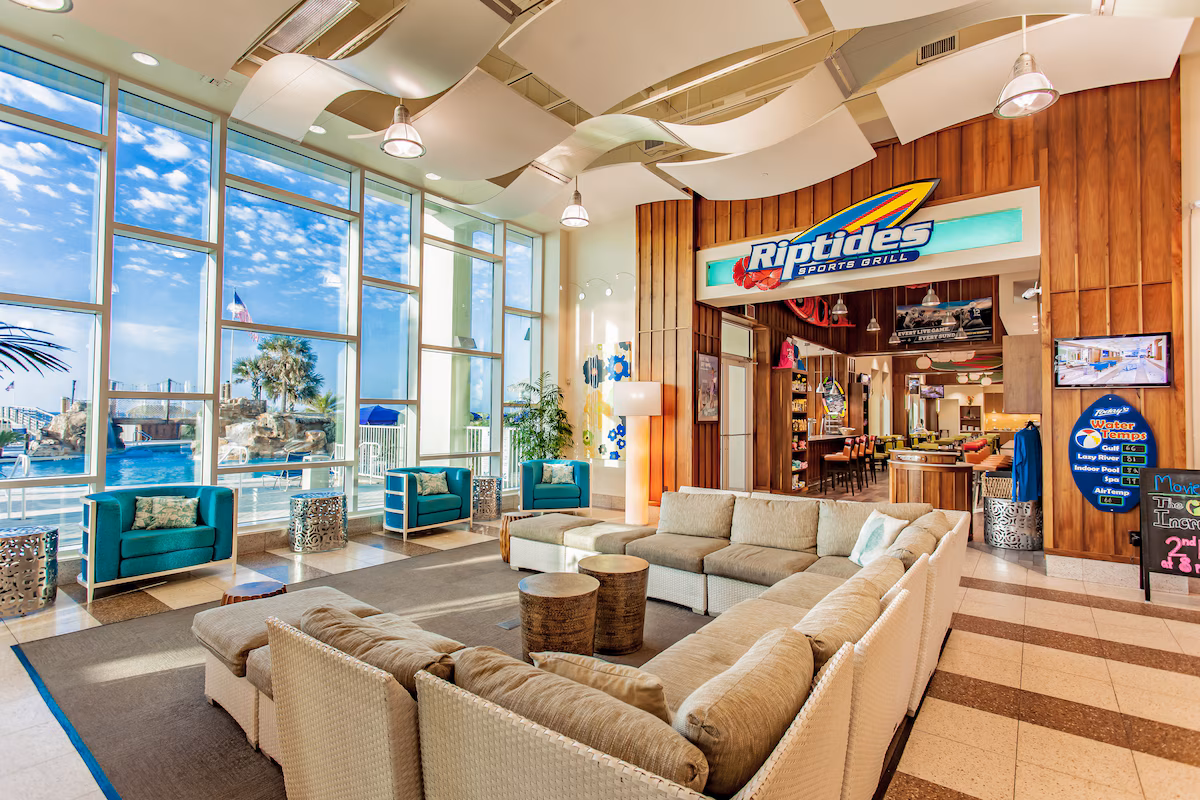 Resort restaurant and seating area