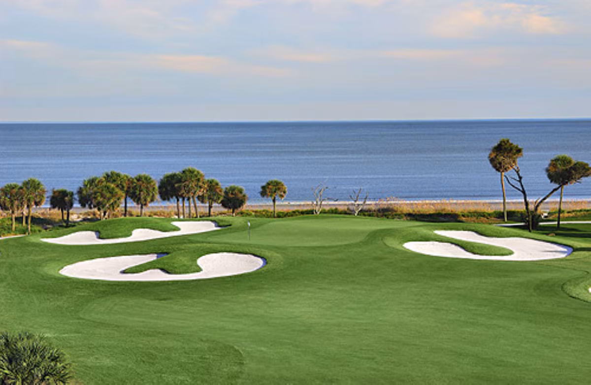 Golf course on the beach