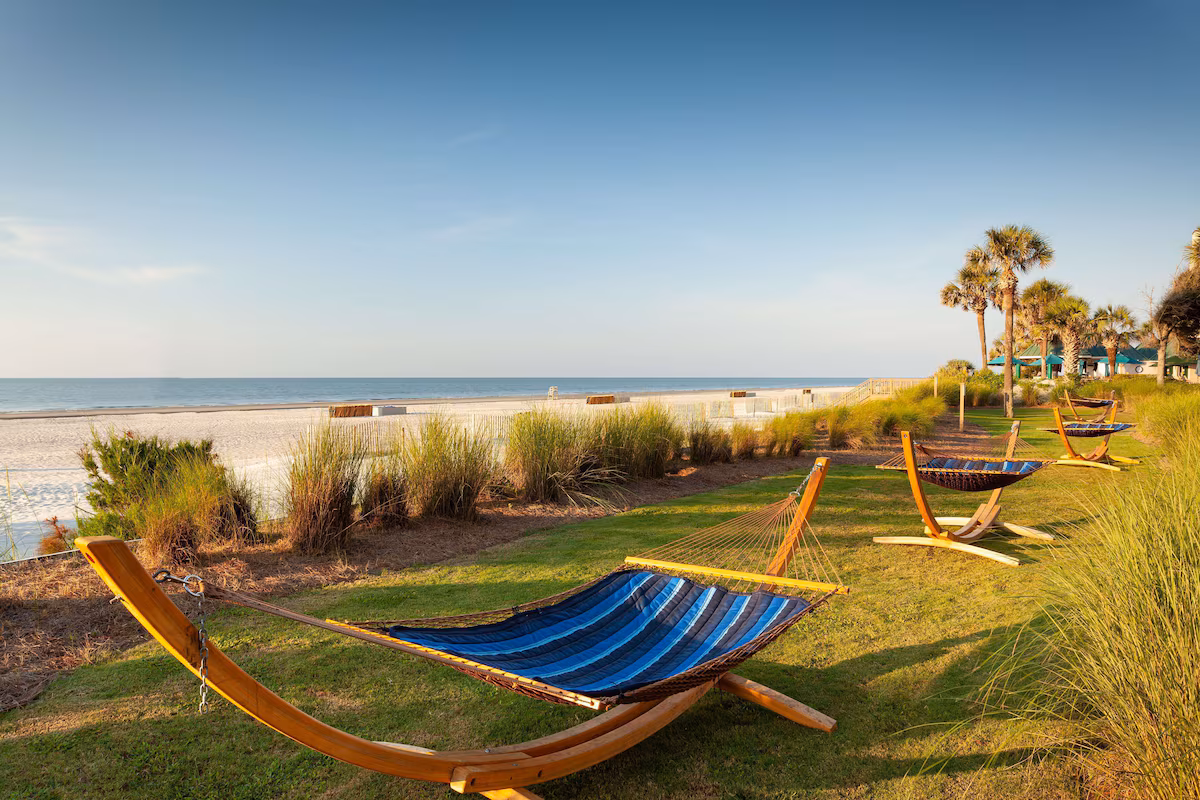 Relax in a hammock by the beach