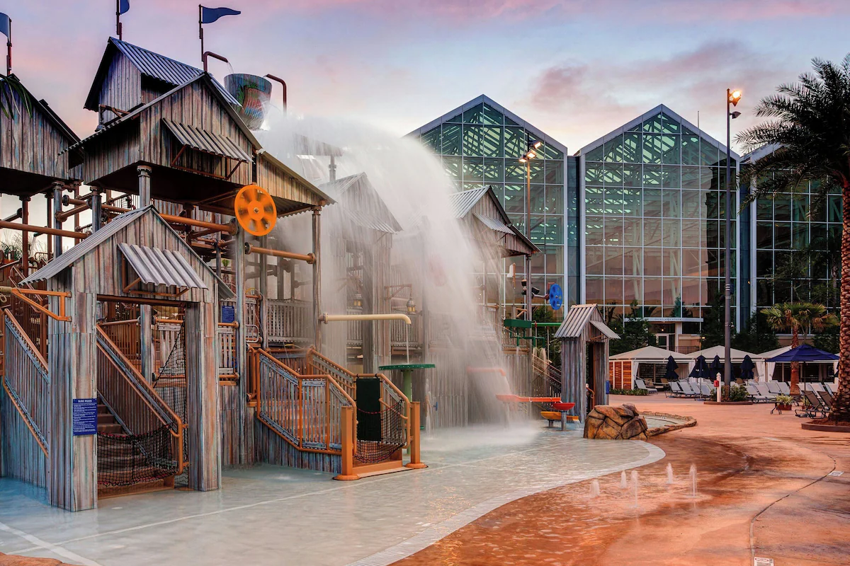 Kid's splash pad at the resort