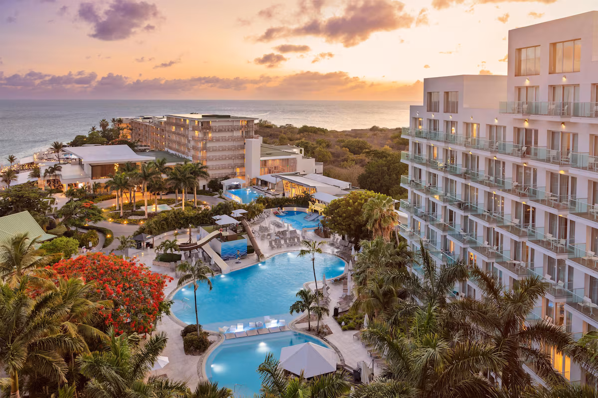 Resort at sunset