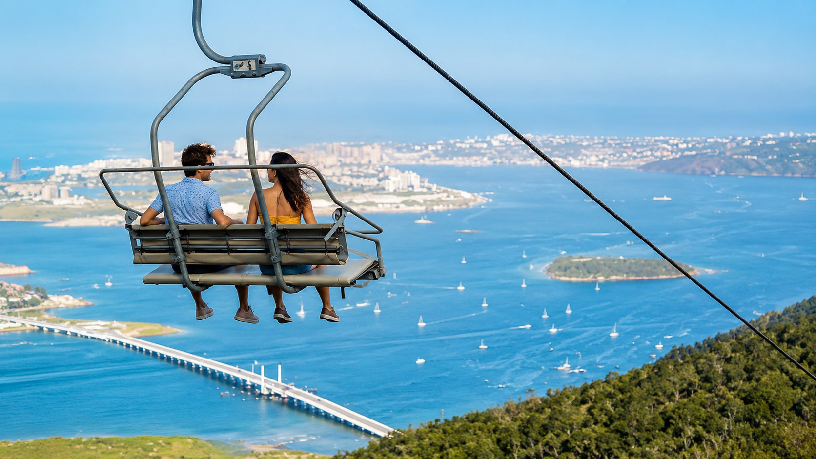 See St Maarten from above at Rainforest Adventures