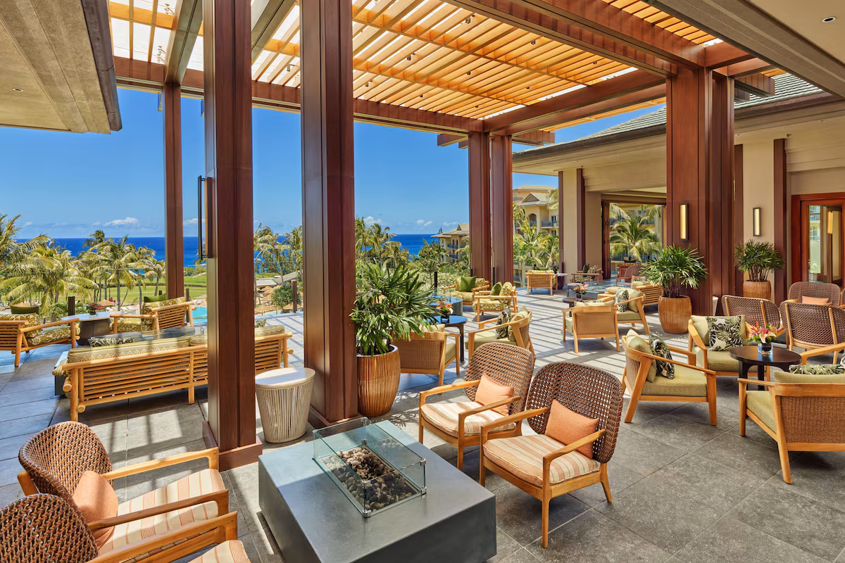 Open air hotel lobby