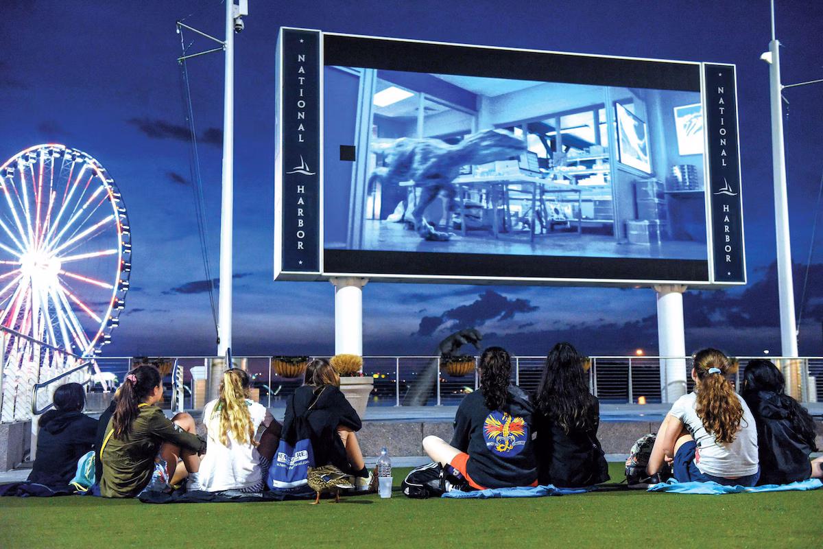 Movie on the resort lawn