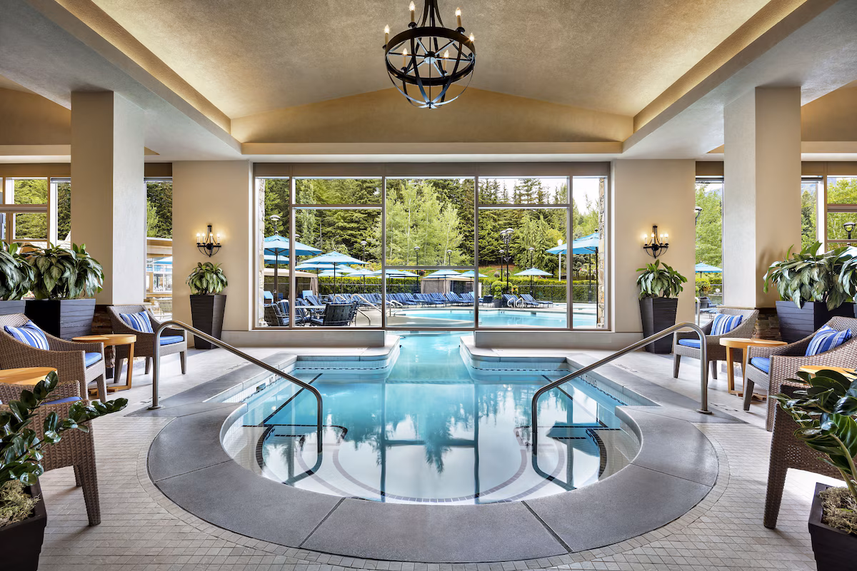 Indoor pool with swim out