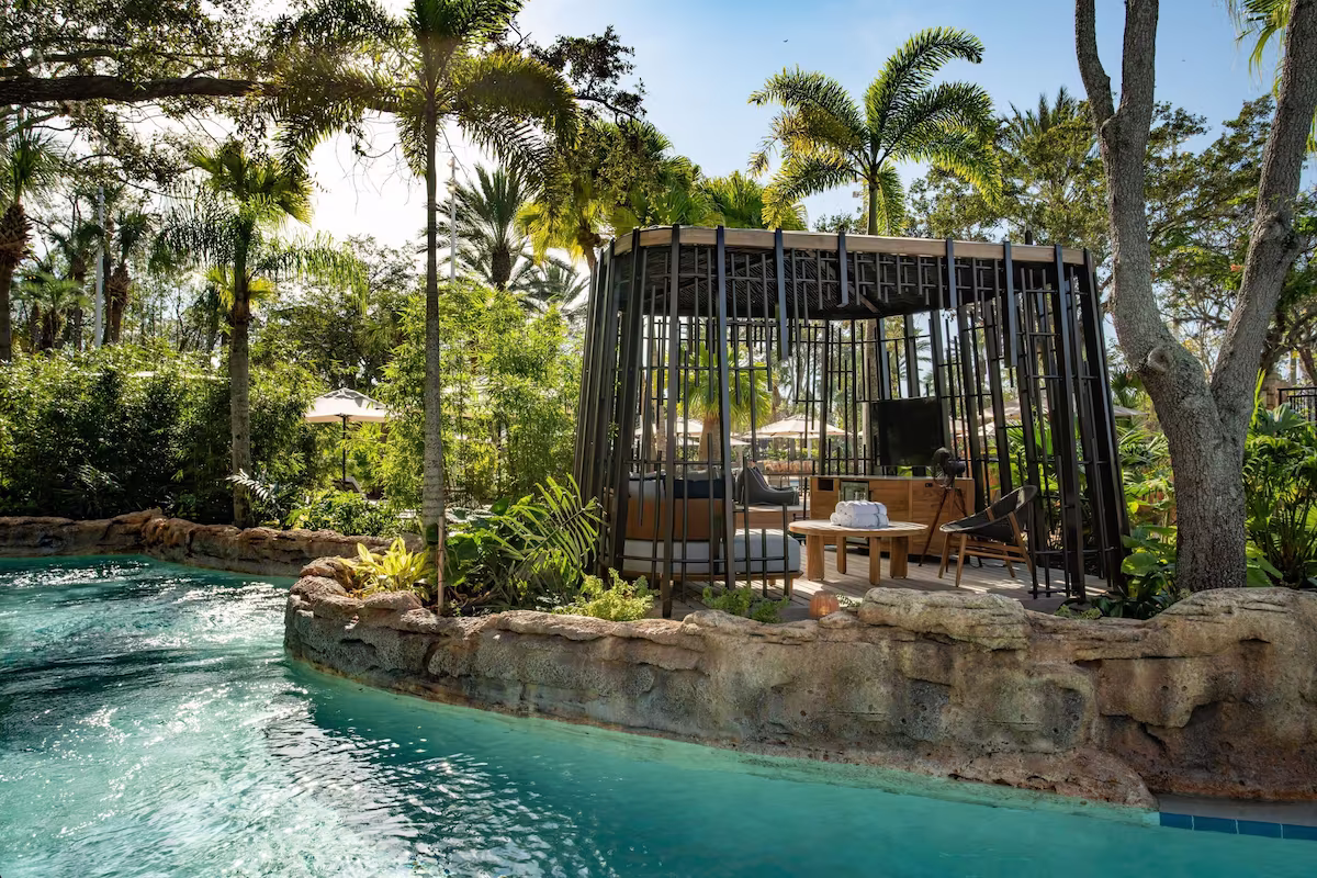 Cabana by the lazy river