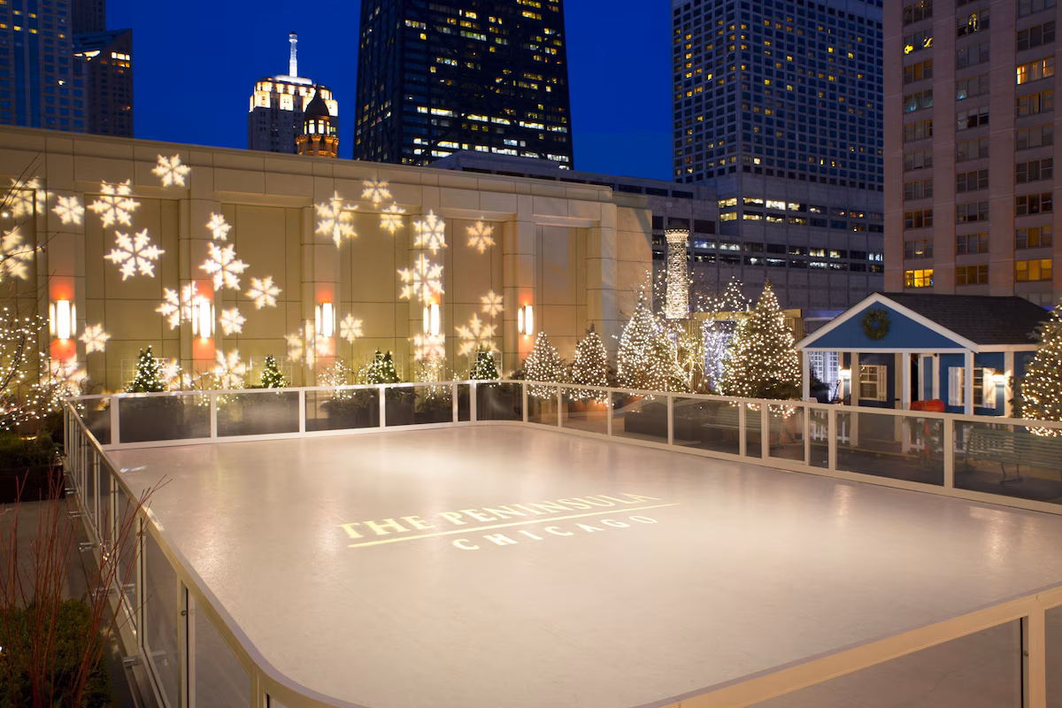 Hotel ice skating ring