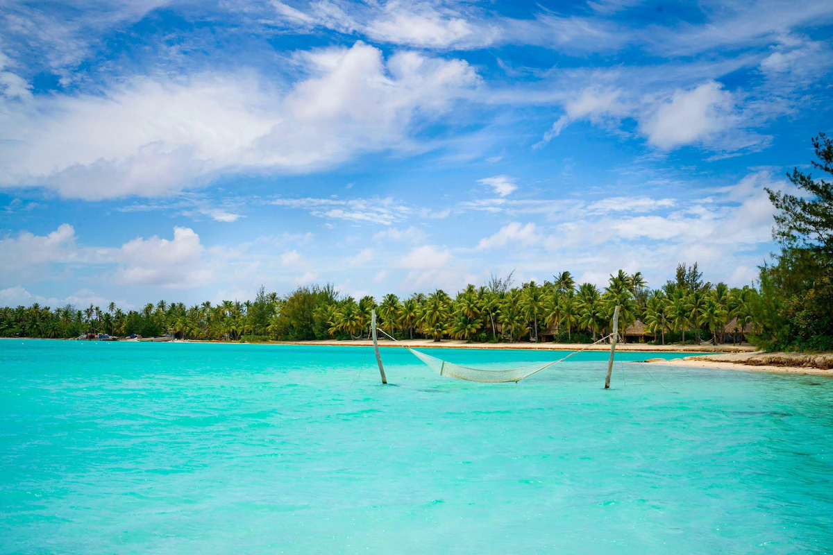 Relax in a hammock and listen to the water