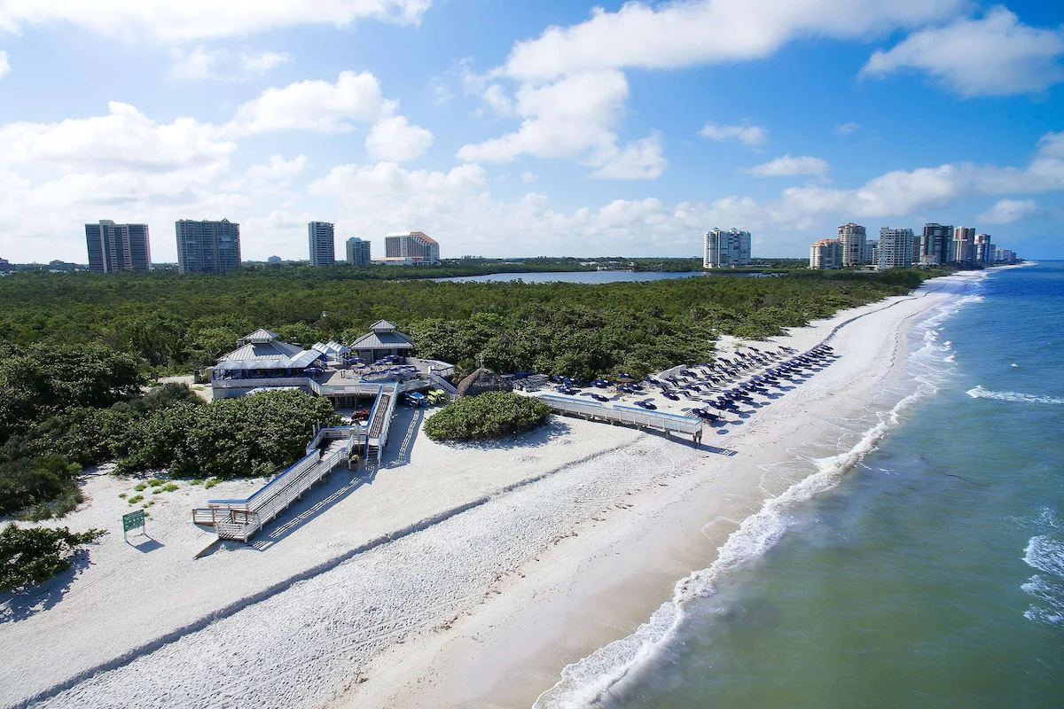 Resort beach with amenities
