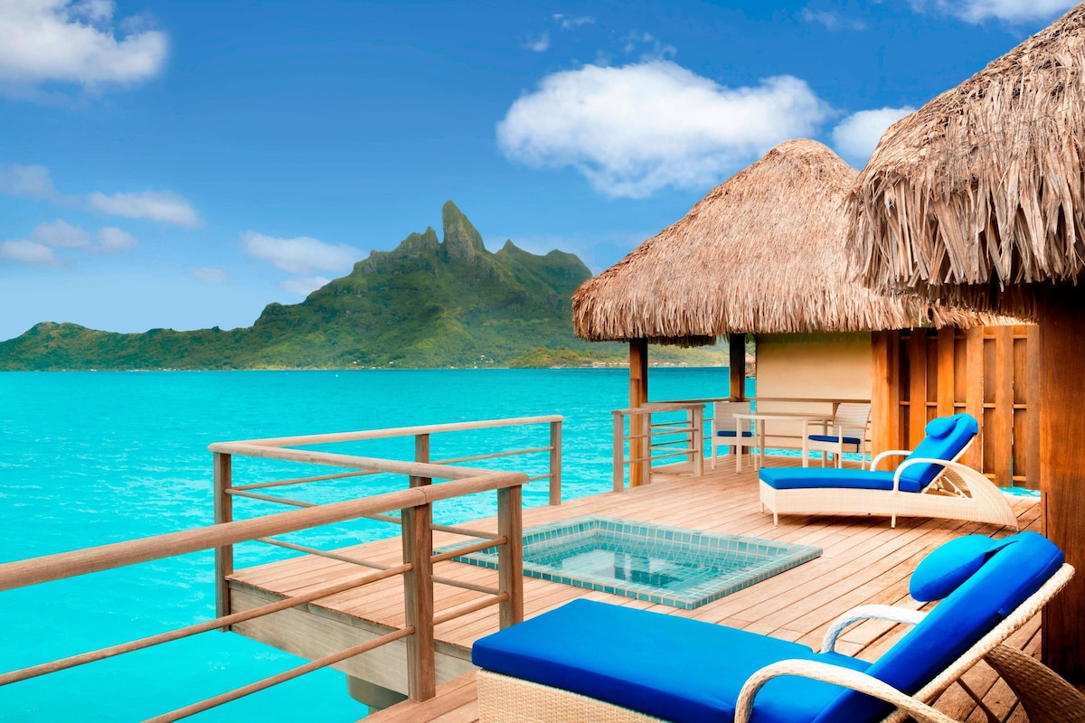 Take a dip in our private overwater hot tub